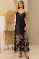 Роскошная сорочка из шёлка с цветами на сетке Флоринда 4278 Mia-Amore