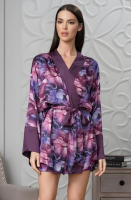 Стильный комплект халат топ шорты из шёлка с вискозой Камея 4414 Mia-Amore