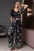 Стильный комплект из шёлка топ с брюками Лурдес 4556 Миа-Аморе