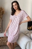 Сорочка ночная с рукавом из вискозы большие размеры Инесса 5011 Mia-Amore