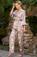 Шёлковая пижама женская из жакета топа и брюк GRACIA Грация 3586  Mia-Amore 
