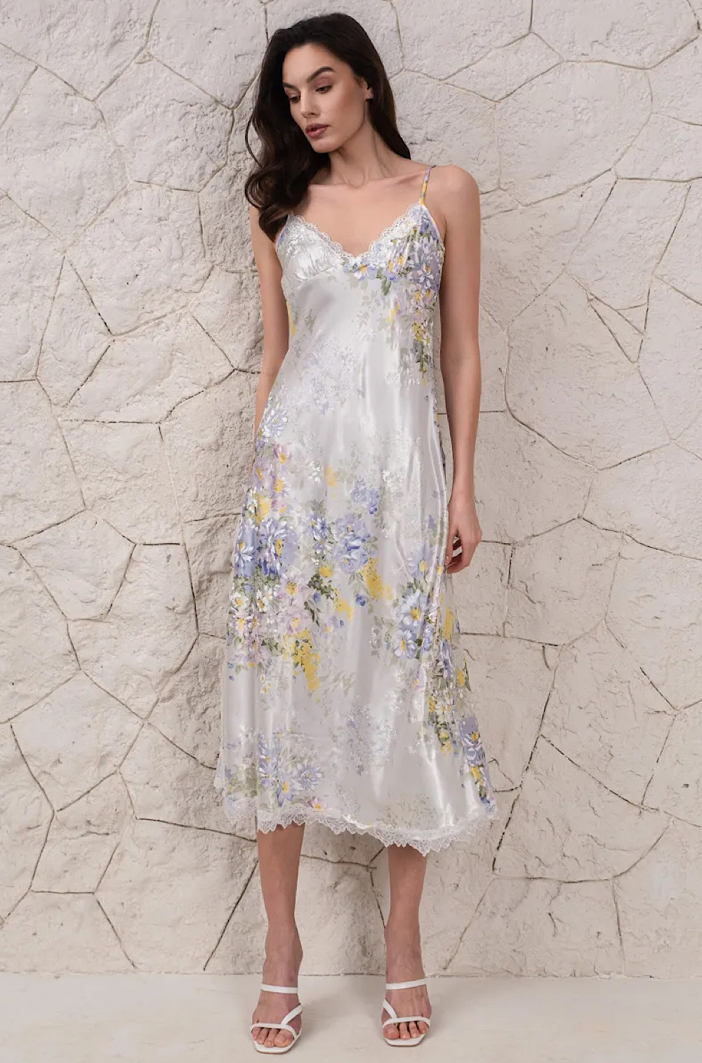 Шёлковая сорочка ночная женская длинная Lilianna Лилианна 5996 Mia-Amore