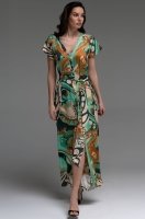 Длинный халат на пуговицах Capri 4561 Mia-Amore из шёлка с вискозой