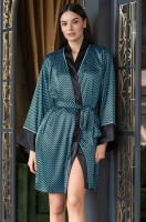 Халат домашний запашной из шёлка армани короткий Генуя 7403 Mia-Amore