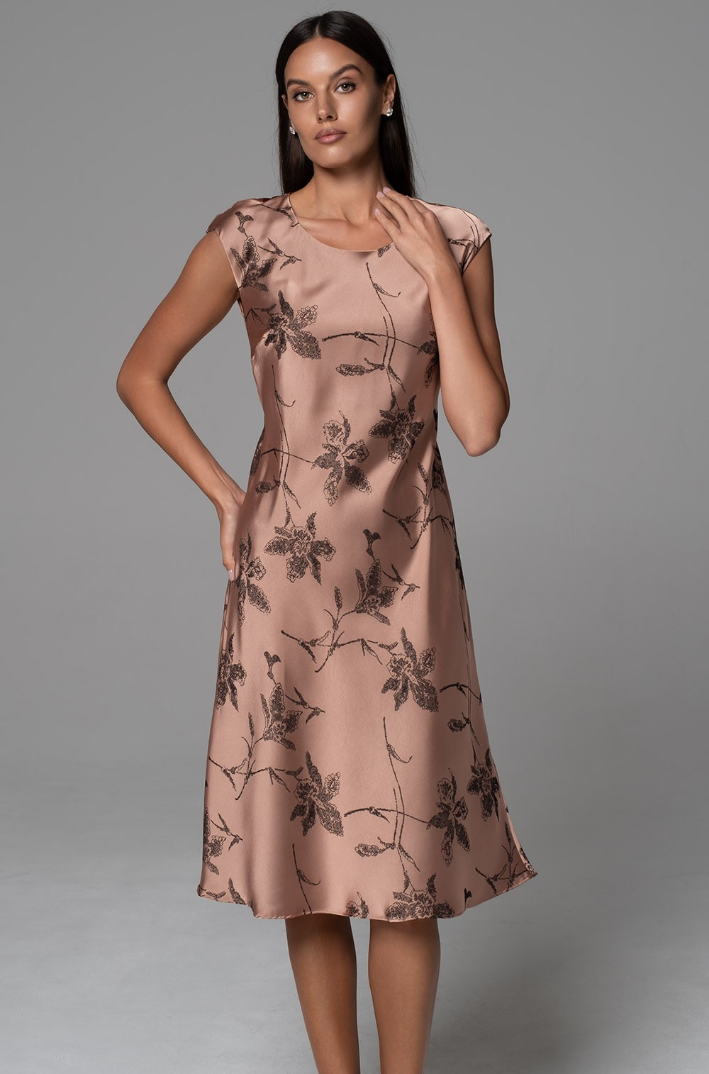 Домашнее платье из жаккардового шёлка с вискозой Шейла 4287 Mia-Amore