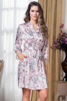 Шёлковый халат женский короткий для дома MIRACLE Миракл 3544 Mia-Amore