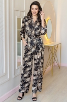 Шёлковая пижама рубашка брюки большие размеры Ясмина 3665 Mia-Amore