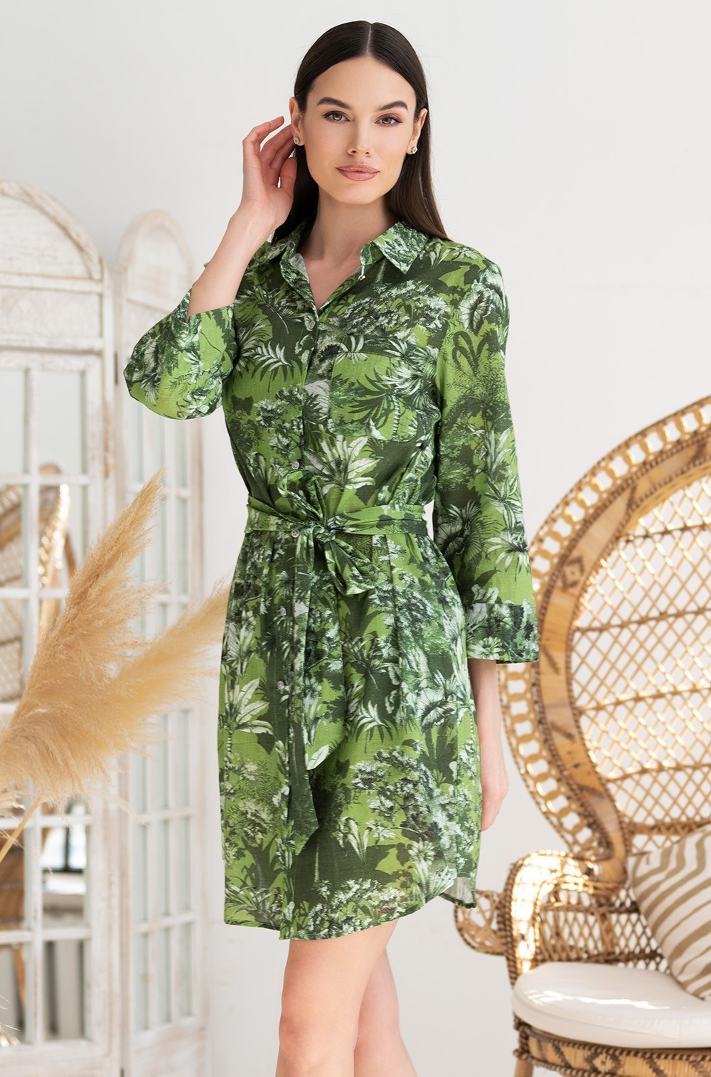 Рубашка женская летняя хлопок/лён 5237 Круиз Mia-Amore