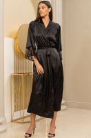 Роскошный шёлковый халат длинный запашной Багира 4439 Mia-Amore