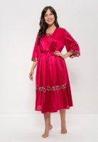 Халат женский длинный запашной 1299 Cleo бордо