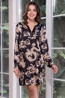 Туника короткая домашняя с длинным рукавом VERSACHI_GOLD 9929 Mia-Amore