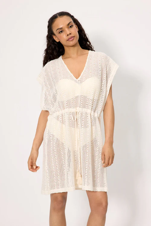 Пляжная ажурная туника Ysabel Mora CREAM 86266 кремовый
