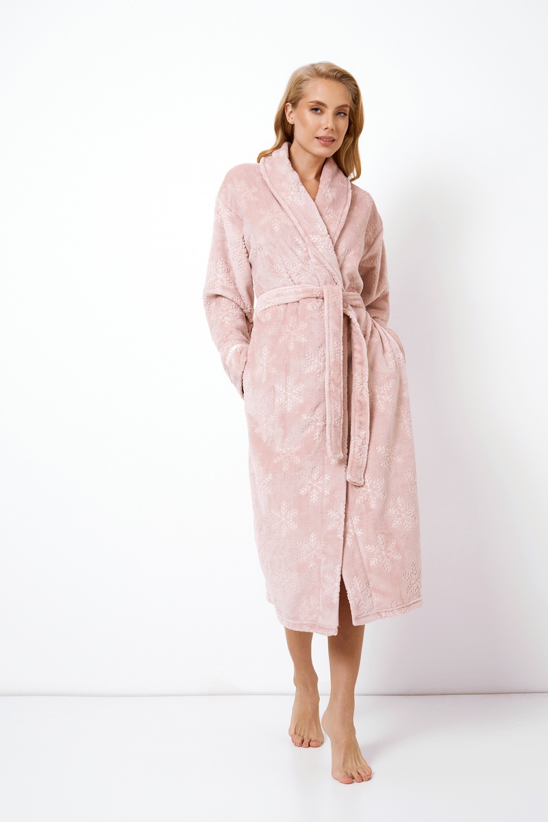 Тёплый халат женский длинный с принтом снежинок BETSY Aruelle Литва