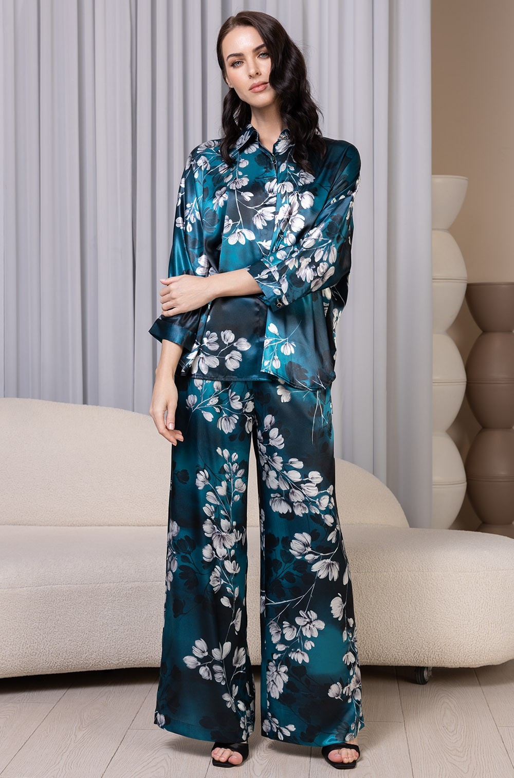 Шёлковая пижама Элиана Mia-Amore 4925 рубашка с брюками