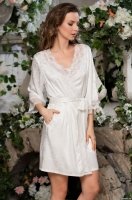 Халат женский запашной атласный с кружевом BEATRICE 2193 Mia-Amore