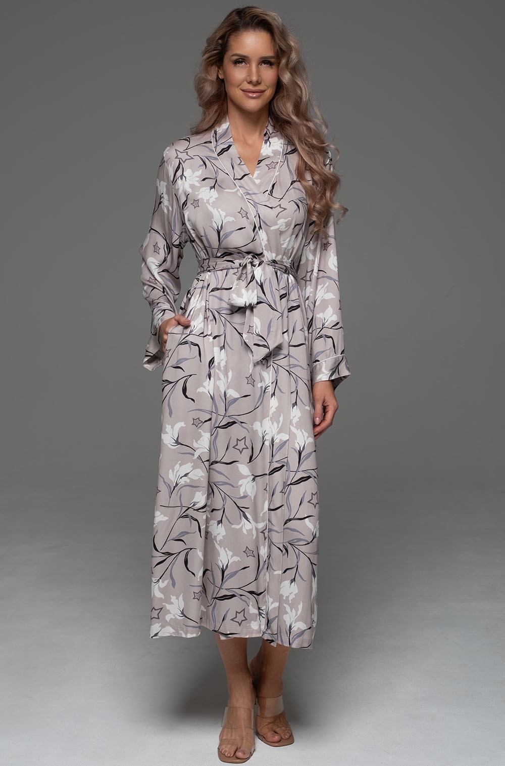 Элегантный халат запашной из вискозы с шёлком Майла 5569 Mia-Amore