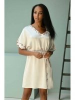 Шёлковая туника короткая на резинке 1014 светло-розовая Mia-Mia