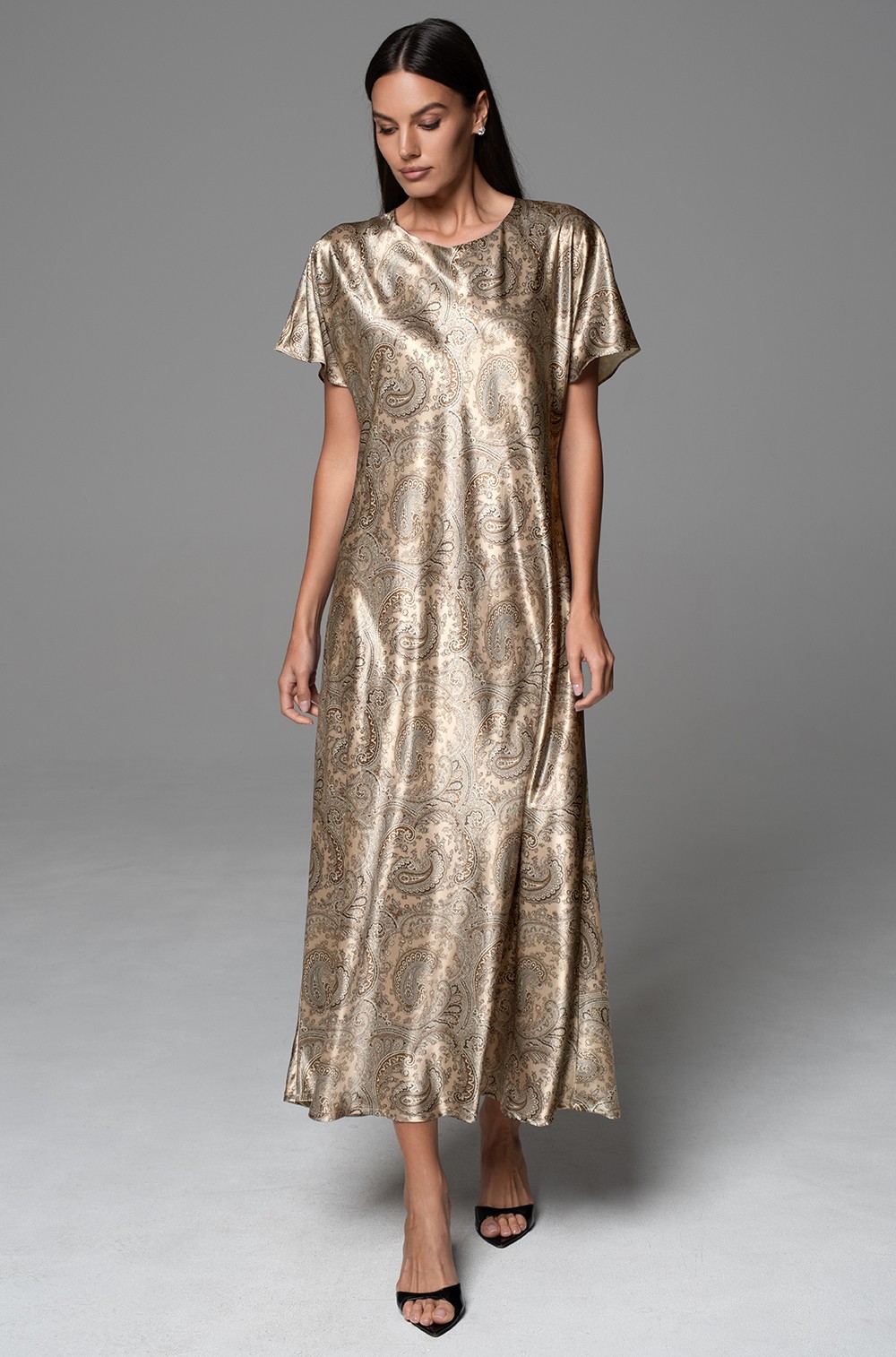 Домашнее платье Mia‑Amore Далия 4808 длинное из шёлка