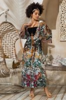 Пляжный халат распашной из вискозы 5349 Пальметта Mia-Amore