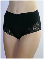 Трусы женские хлопковые слипы высокой посадки 201 Lolita чёрный