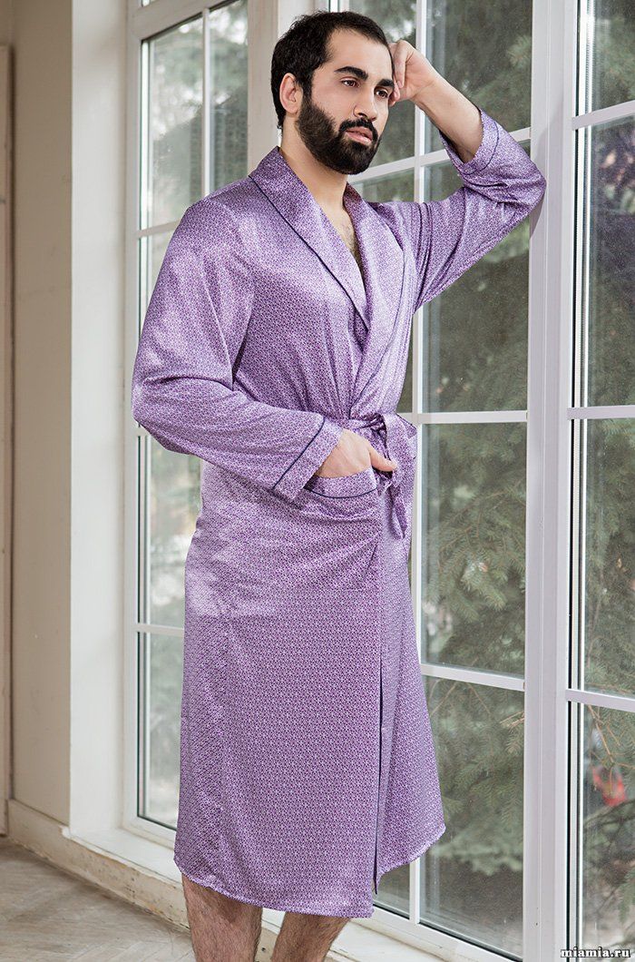 Шёлковый мужской халат на поясе средней длины Алекса 3219 Mia-Amore купить  в интернет-магазине kokete - Kokete