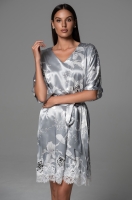 Шёлковая туника ниже колен серебро 4357 Арабель Mia-Amore