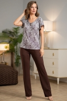 Пижама женская топ с брюками трикотажная Симона 6376 Mia-Amore