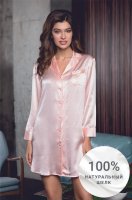 Шёлковая рубашка женская домашняя Rosemary 15146 пудра Миа-Миа