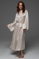 Халат домашний Леонардо Mia-Amore 4669 из шёлка кремовый