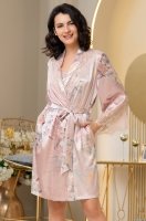 Шёлковый халат женский запашной с кружевом MILINDA Милинда 3723 Mia-Amore