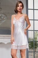 Шёлковая сорочка женская с отрезными чашками Белый Лебедь 3551 Mia-Amore