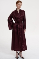 Халат длинный из смесового шёлка винный Лилироуз 4599 Mia-Amore