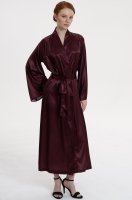 Халат длинный из смесового шёлка винный Лилироуз 4599 Mia-Amore