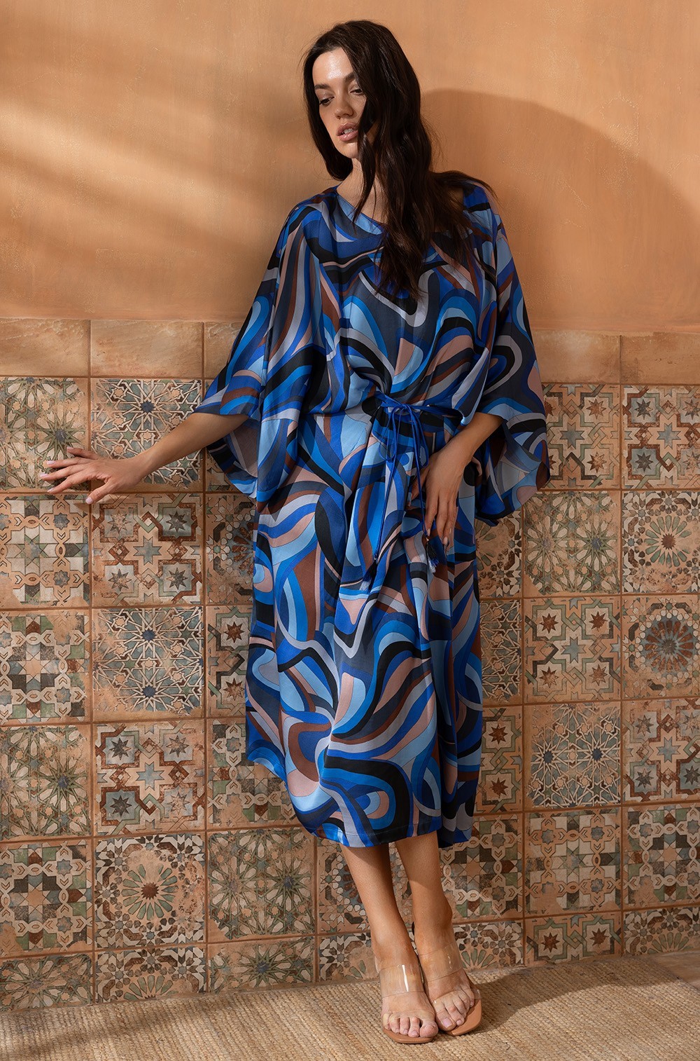 Изысканная туника длинная шёлк/вискоза Сан-Тропе 4603 Mia-Amore