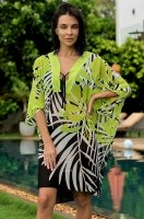 Пляжная яркая туника короткая из мультишифона 7331 Монтерей Mia-Amore