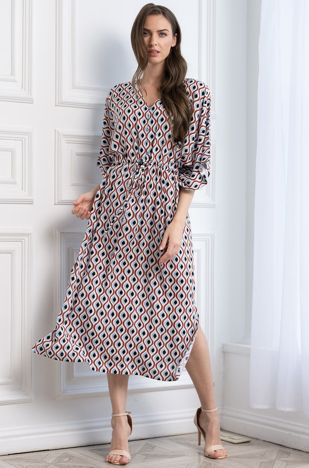 Летняя туника длинная с рукавом из вискозы Берта 5309 Mia-Amore