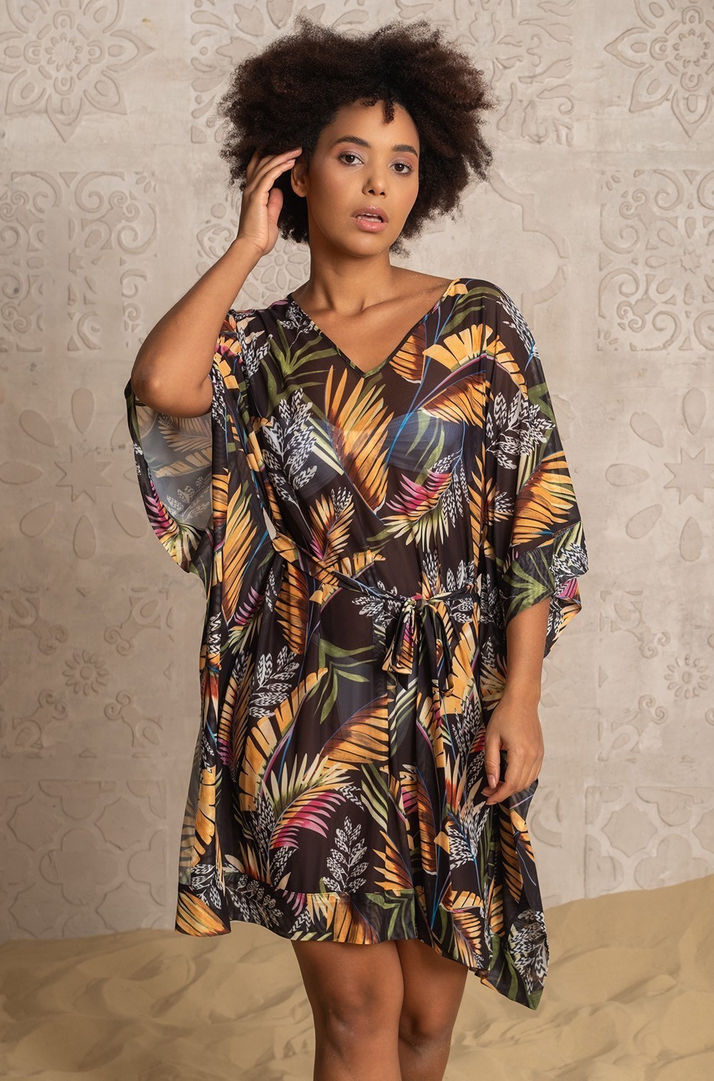 Пляжная туника свободная из сетки Нубия Nubia 2224 Mia-Amore