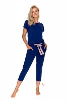 Хлопковая пижама женская футболка с бриджами 2689 DASZA синий Taro