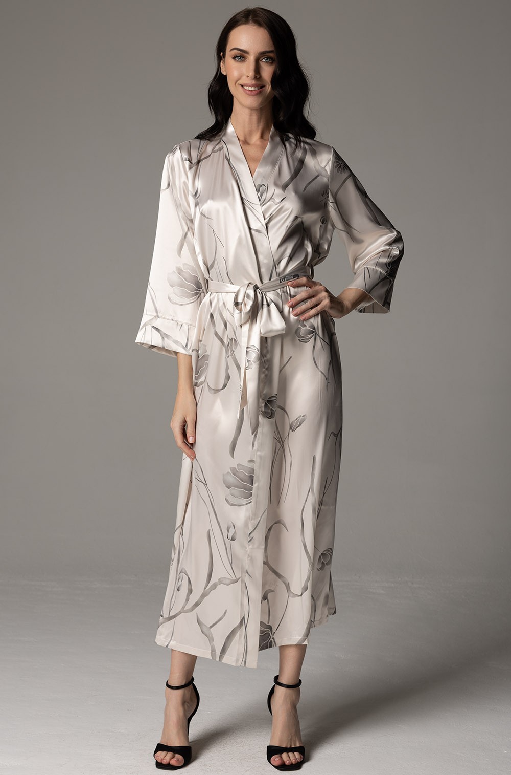 Шёлковый халат Mia‑Amore Noel 4939 длинный запашной