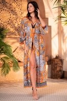 Пляжная туника длинная распашная на завязках Мадагаскар 1799 Mia-Amore