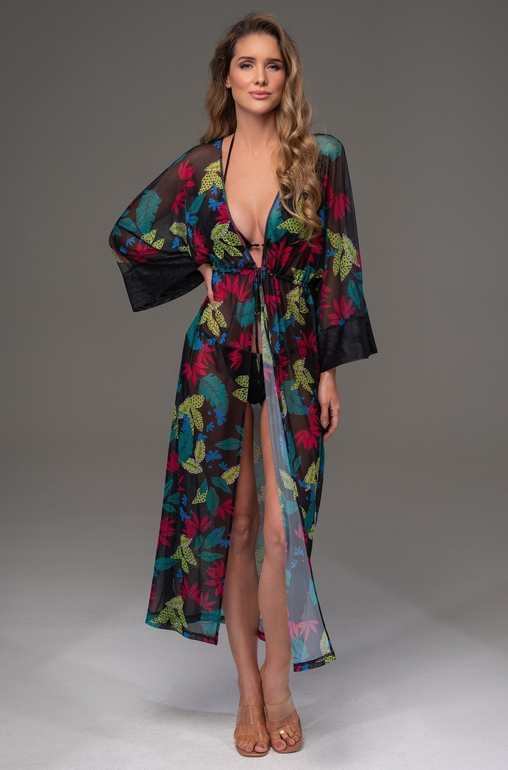 Длинный пляжный халат из сетки Калипсо 2273 Mia-Amore