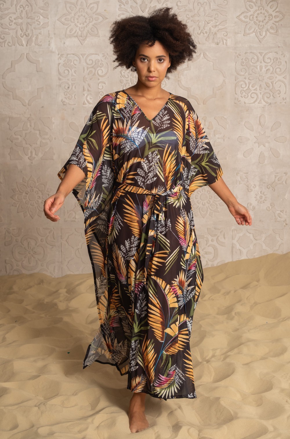 Пляжная туника длинная из сетки Нубия Nubia 2227 Mia-Amore