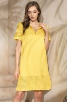 Пляжная туника хлопковая короткая Рошель Rochelle 1615 Mia-Amore жёлтая