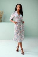 Шёлковый халат длинный с запахом для дома  Esmeralda 15199 Миа-Миа