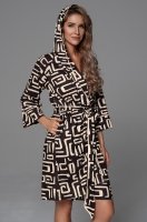 Короткий халат с капюшоном из вискозы Нола 5593 Mia-Amore