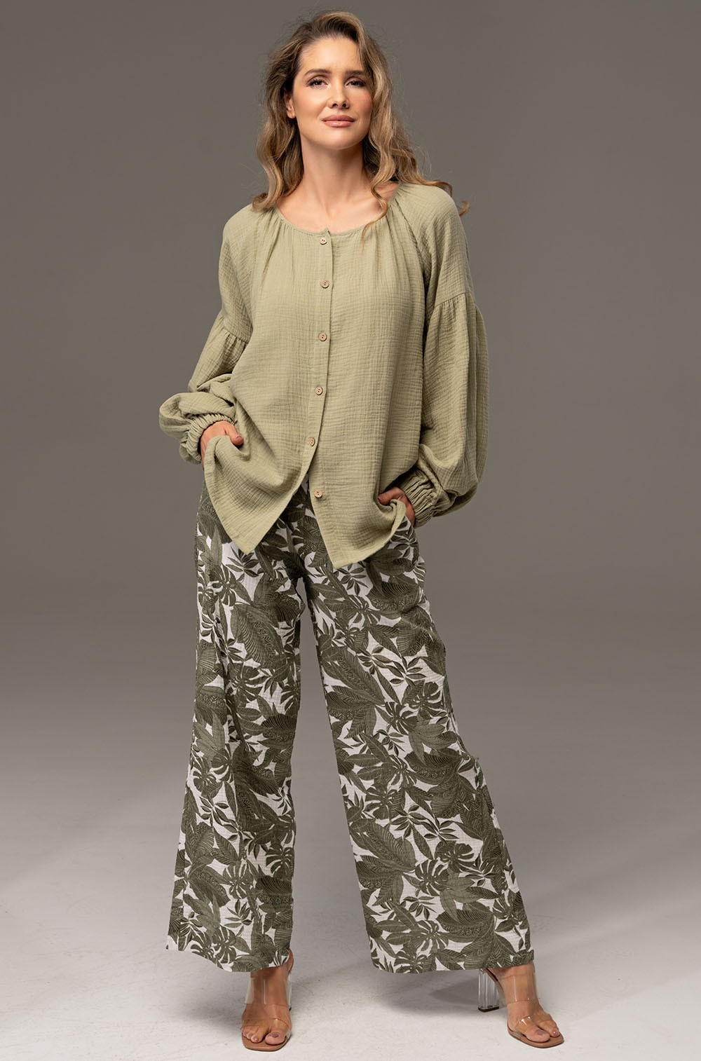 Комплект женский Mia‑Amore Avanta 5376 блуза и широкие брюки из хлопка