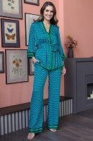 Пижама-тройка топ брюки и жакет из вискозы с шёлком Кайли 5036 Mia-Amore