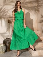 Костюм женский топ с юбкой хлопковый Рошель Rochelle 1612 Mia-Amore изумруд