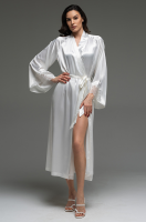 Халат длинный белый из смесового Лилироуз 4599 Mia-Amore