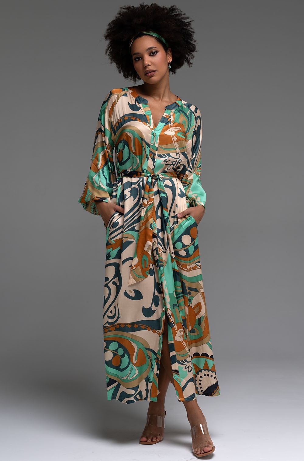 Платье‑рубашка Mia‑Amore Capri 4560 длинное из шёлка с вискозой